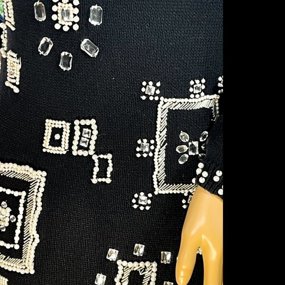 ⭐HP(X4)⭐VTG▪️VICTORIA HARBOUR▪️Pearl Rhinestone & Bead Embellished Sweater - Picture 6 of 8